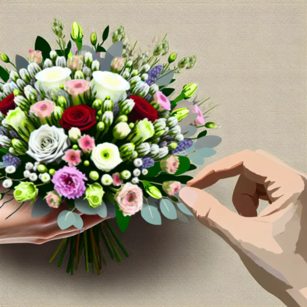 Elegáns virágcsokor részletgazdag közelképe